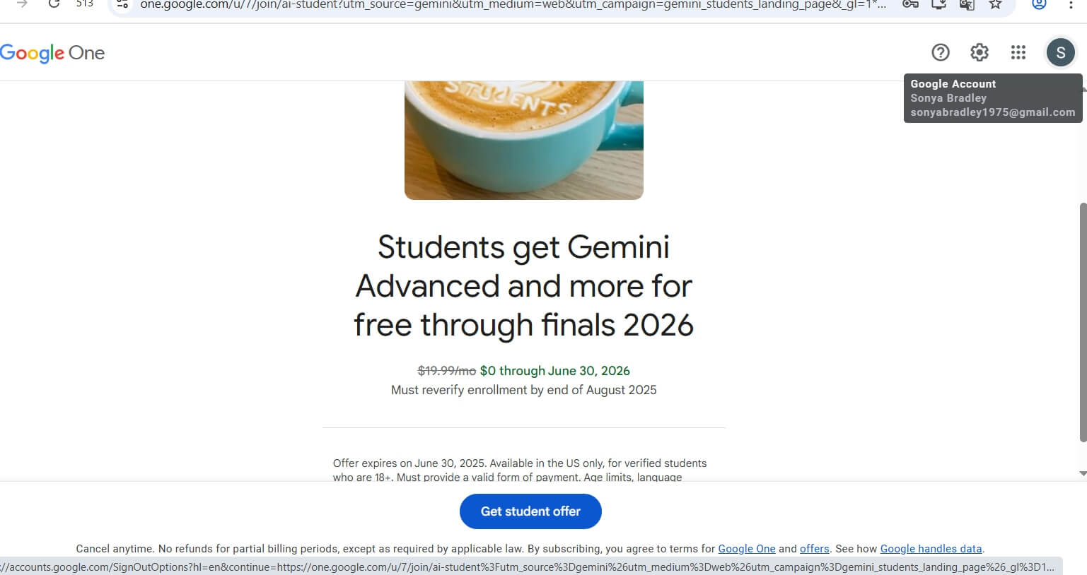 Gemini Advanced 教育优惠