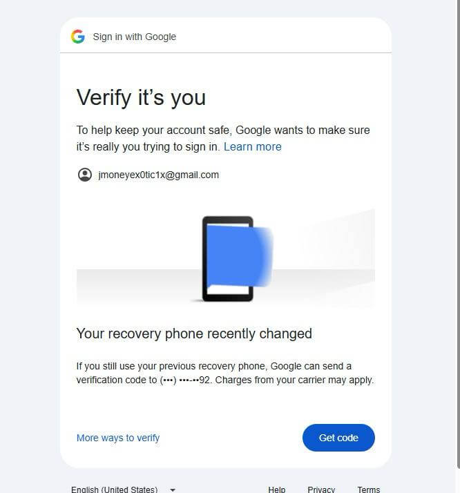 google logining need number to verify you
